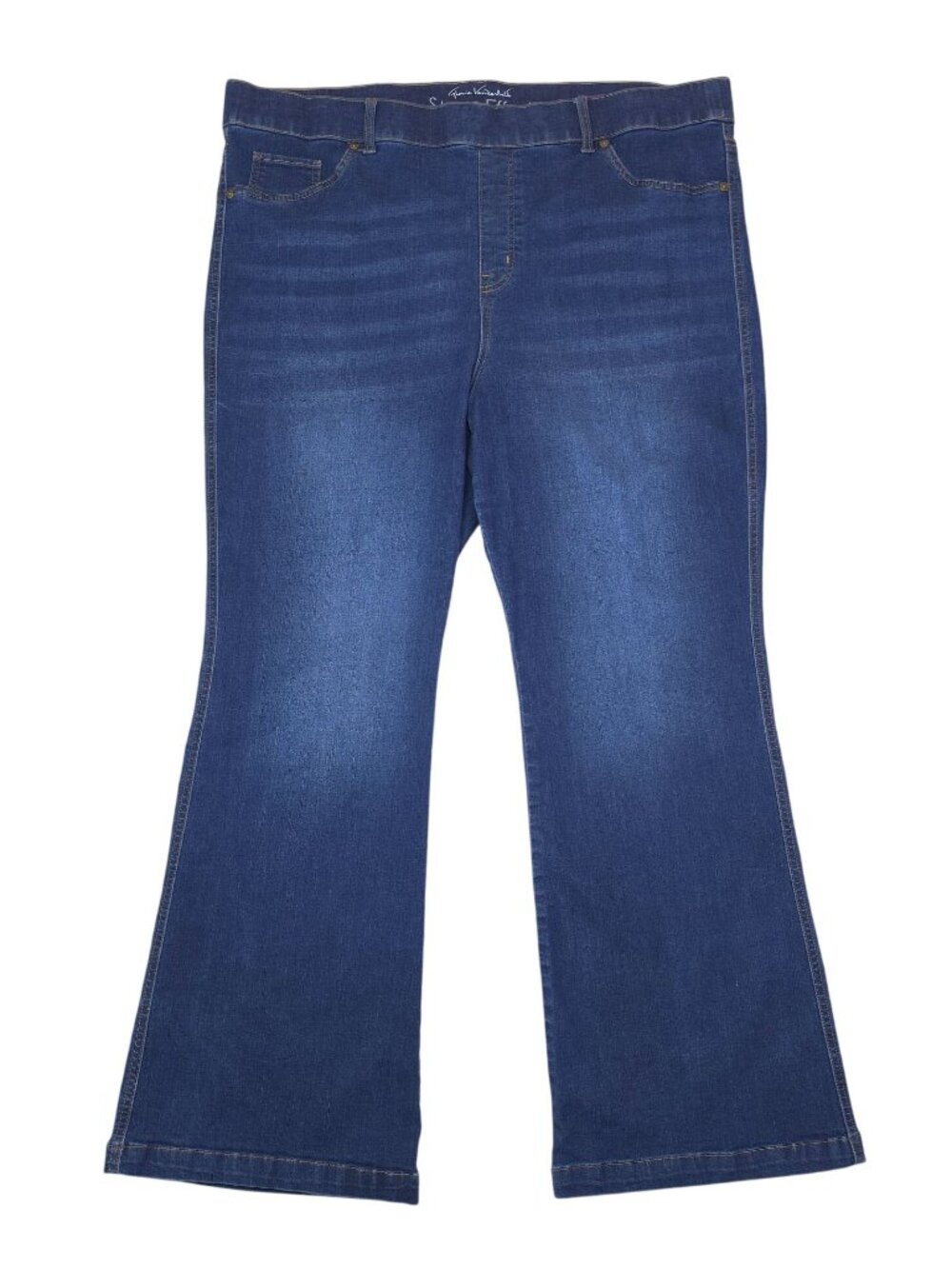 Gloria Vanderbilt High-Rise Flare Shape Effect Jeans 22W Pull On Dark Wash